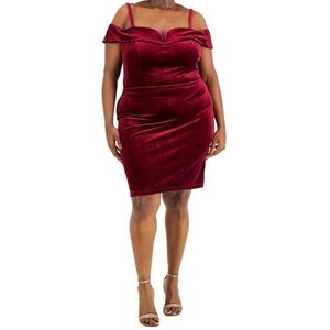NWT B Darlin 24W Red Velvet Mini Bodycon Dress Valentines Day 2959-M
